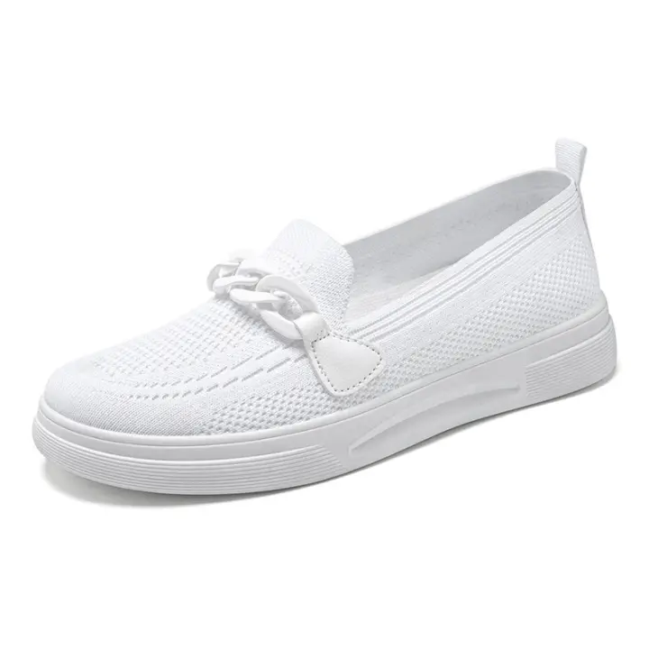 Zapatos de mujer cómodos zapatos de mamá tejidos con mosca con pedal cómodos zapatos de mujer - 1