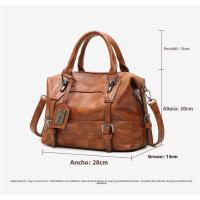 Bolso De Gran Capacidad Para Mujer, Bolso De Mujer De Cuero De Cera De Aceite, Bolso De Mensajero De Hombro. - details 1