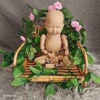 Cama de madera para bebé con accesorios de fotografía para niños pequeños caja de lona vintage para recién nacidos dangerosa normal recomendada para 0-2 años hecha en China - details 1