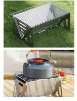 Parrilla de Barbacoa Plegable de Acero Inoxidable Horno de Camping de Madera para BBQ al Aire Libre - details 22