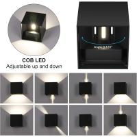 4 Piezas Aplique de Pared Interior/Exterior 12W Aplique Exterior Pared 3000K Blanco cálido Ángulo de haz Ajustable Negro Apliques Pared Led Impermeable - details 26