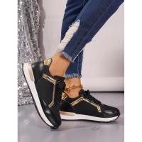 Zapatillas de deporte para mujer, nuevas y cómodas zapatillas deportivas con plataforma de cuero parcheado para correr al aire libre, informales, cómodas y a la moda - details 18