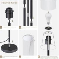 Lámpara de pie LED, lámpara de pie regulable para sala de estar, lámpara de pie con temperatura de 3 colores, lámpara de lectura con pantalla de lino e interruptor de pie - details 37
