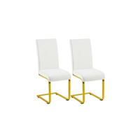 2PCS Sillas de Comedor Voladizas Sillas de Cocina con Respaldo Alto Patas Metálicas Diseño Moderno para Salón Oficina Dormitorio Negro - details 4