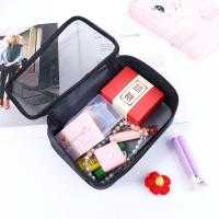 Neceser de viaje con cremallera de nailon Simple para mujer, bolsa de almacenamiento para baño, estuche de maquillaje, bolsa de almacenamiento de cosméticos de malla - details 8