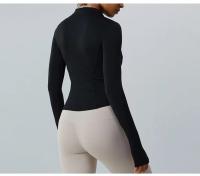 Top corto de Yoga para mujer, chaqueta deportiva de lana, abrigo de manga larga con cremallera completa, ropa deportiva informal para gimnasio - details 15