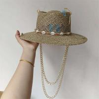 Cadena de perlas DIY corona cóncava nueva letra coreana playa hombres y mujeres sombrero punk color caramelo sol - details 5
