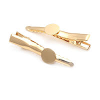 10 Uds. De hierro de Color dorado de 18K con bandejas, Base para pinza para el cabello, joyería artesanal de alta calidad, suministros para hacer el cabello, accesorios para mujer - details 2