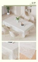 Mantel suave Ence ligero de lujo, cubierta de mesa de comedor de plástico impermeable blanco PVC, palo y rectangular no permanente - details 20