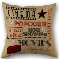 Funda de almohada con estampado de billete de cine, funda de cojín de lino, funda de almohada nórdica Simple para sofá, sin núcleo de almohada, 45x45cm, un lado - details 1