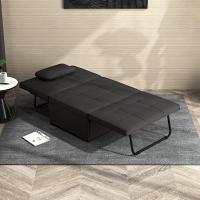 Sofá cama 3 en 1 individual tapizado en lino, sillón reclinable en 5 posiciones, silla de dormir convertible, reposapiés con reposacabezas para salón, carga 200 kg, 95x189x43 cm, gris - details 15