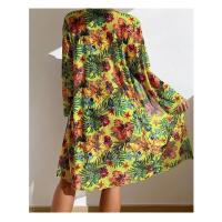 Traje de baño floral con estampado Conjunto de bikini para mujer Sujetador inalámbrico con almohadilla Top deportivo Blusa de manga larga Talla grande - details 8