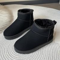 Botas de nieve con plataforma plana para mujer, cálidas e informales, hechas de ante y felpa, zapatos gruesos de moda gótica para invierno 2023 - details 25