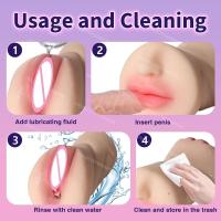 Leten HESEKS 3 en 1 muñecas masculinas de juguete con vagina profunda, ano, boca realista, coños de bolsillo, masturbador, juguetes sexuales 18+ - details 11