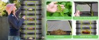Perchero de Secado de Hierbas de 4 Capas Red de Malla Colgante Plegable con Cremallera en Forma de U Tijeras de Recortes de Jardín Ganchos - details 1