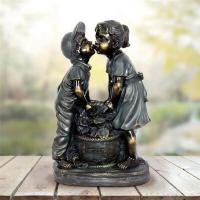 Adornos de jardín besándose para niños, decoración al aire libre, escultura de estatua de niño y niña - details 3