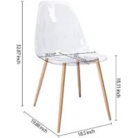 Pack de 4, Diseño Nórdico, Comedor Ergonómicas y Versátiles, Sillas Cocina Elegantes, Transparente, Acrílico, 4 Unidades - details 2