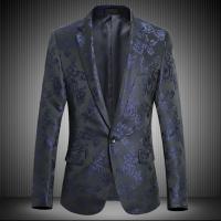 Chaqueta de esmoquin Floral para hombre, traje bordado rosa - details 6