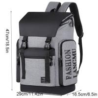 Mochila Simple con letras para hombre, bolso escolar multifuncional de gran capacidad para estudiantes, bolso de hombro, bolso para ordenador portátil, mochila de lona para viaje - details 0