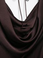 2025 verano nueva ropa de mujer textura de satén de seda vestido de tirantes largo vestido de fiesta con cuello en V para mujer - details 16