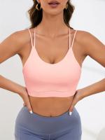 Sujetador Deportivo Blanco Con Doble Tirante Y Cuello En U, Camiseta Sin Mangas Con Lazo Cruzado Sin Espalda entrecruzada - details 2