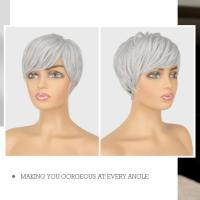 Pelucas sintéticas cortas de corte Pixie, peluca en capas de pelo Bob con parte lateral y flequillo esponjoso, extensión de cabello Natural para mujer, pelucas rectas para uso diario - details 15