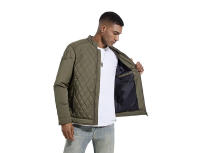 Chaquetas bomber de cuello alto para hombre, camisetas cálidas acolchadas de algodón, rompedores retro, chaqueta artesanal, moda de otoño e invierno - details 3