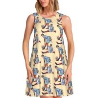 Vestido veraniego suelto personalizado H-Fine e Album S-Styles con estampado de bolsillo, vestido sin mangas para mujer para vacaciones en la playa - details 88