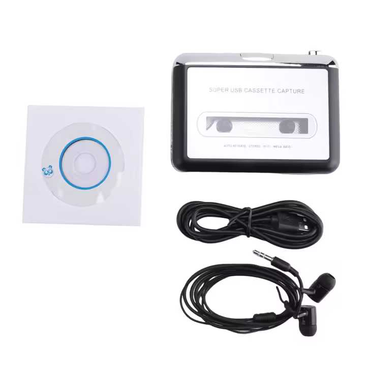 Convertidor de casete a MP3, reproductor de música, captura de Audio, convierte cinta en cinta a PC, portátil a través de USB - 1