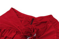 BUNO-Conjunto de 2 piezas con apliques florales para mujer, traje fruncido con detalle de volantes, top sexy y falda a juego - details 10
