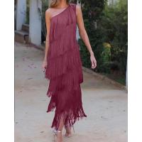 Vestidos asimétricos con flecos en los hombros, moda entre las mujeres - details 8