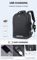 Mochila De Negocios impermeable para hombre, bolsa reflectante para ordenador portátil de 15,6 pulgadas, con carga USB, multifun - details 6