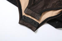BUNO-body transparente sin tirantes para mujer, Top Sexy de doble cubierta con pliegues sólidos, ropa de club a la moda para playa, 2024 - details 14