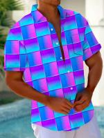 Nueva camisa hawaiana de manga corta con estampado de playa turística, adecuada para caminar por la calle, ocio, primavera y verano. - details 17