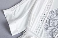 Conjunto de Pijama de Satén Delgado Estilo Kimono Blanco Traje de Baño de Moda para Mujeres - details 11