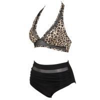 Conjunto de Bikini de Cintura Alta Traje de Baño Negro Ajustable para Mujeres Control de Barriga - details 12