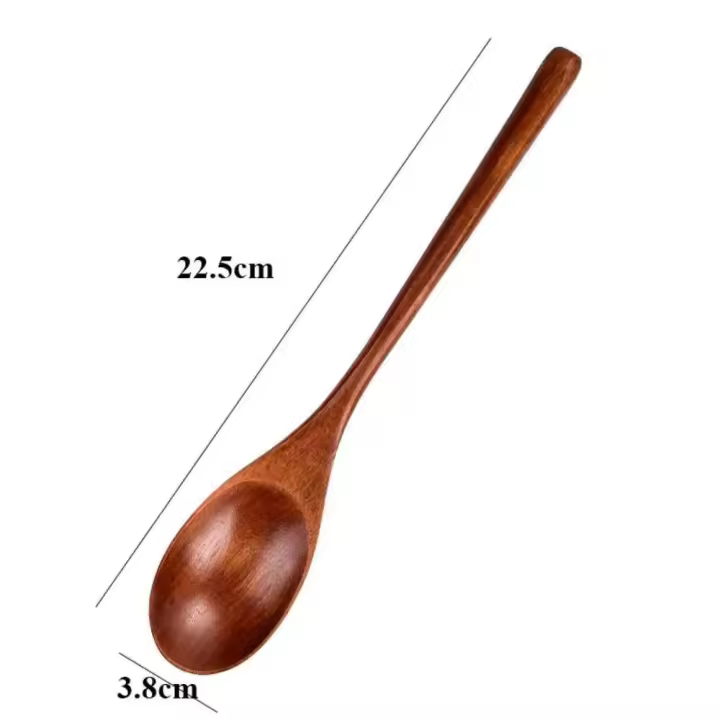 Juego de Cubiertos de Arroz de Madera Natural Cuchillo, Cucharador, Sopa de Arroz - 1
