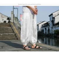 pantalones de marca al aire libre para hombres Lce seda dragón flor oscura bombachos sueltos pantalones casuales de pierna ancha de alta calidad para hombre - details 19