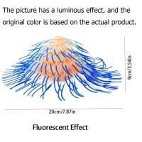 Acuario de silicona para paisajismo, plantas acuáticas artificiales coloridas con efecto fluorescente, árbol de Navidad suave, Coral, mesa - details 0