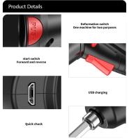 Conjunto de Herramientas Eléctricas Mini Taladro sin Cable 1800mAh Batería de Litio para Mantenimiento y Reparación de Hogar - details 5