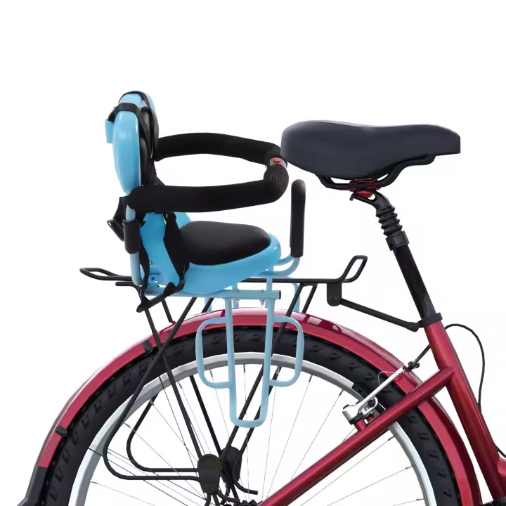 Asiento infantil para bicicleta de montaña, pedal y barra de seguridad, plegable - 1