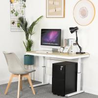 Cajonera Oficina con 3 Cajones, Armario Archivador Móvil con Ruedas, Metalico Mueble Oficina Archivador con Cerradura y Llave para Carta/A4, Blanco + Gris, 45 x 30 x 61cm - details 9