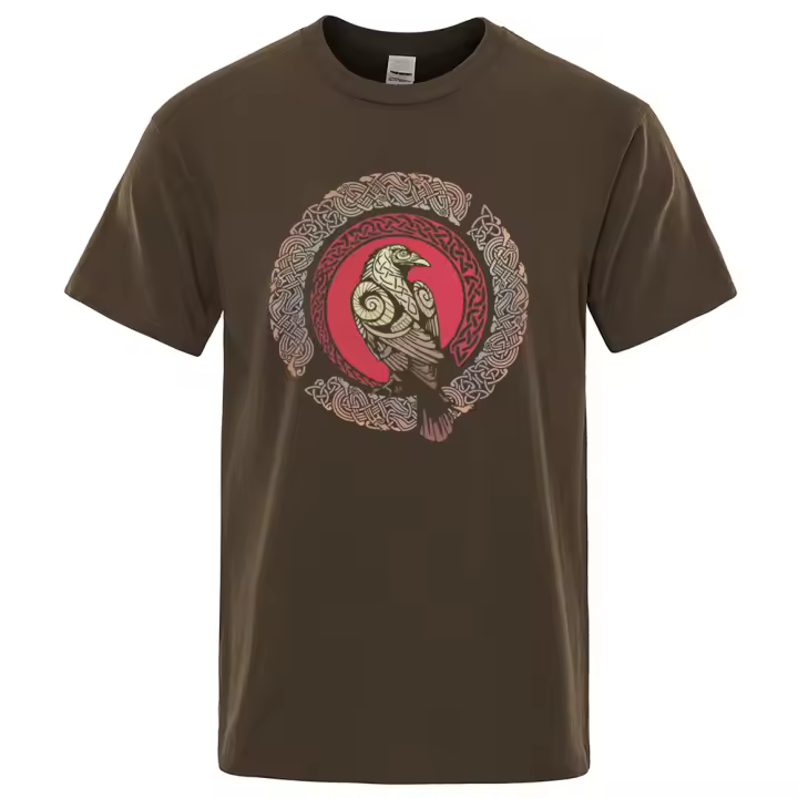 Camiseta de Manga Corta para Hombre, Camisa con Estampado de Cuervo Vikingo del Rey Ragnar, Estilo Informal y Hiphop, Ropa Veraniega, Cómoda y a la Moda, Año 2022 - 1