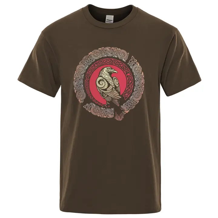Camiseta de Manga Corta para Hombre, Camisa con Estampado de Cuervo Vikingo del Rey Ragnar, Estilo Informal y Hiphop, Ropa Veraniega, Cómoda y a la Moda, Año 2022 - 1