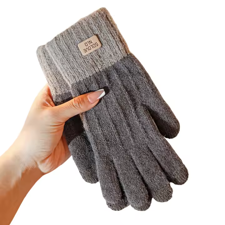 Guantes de Punto de Invierno de Fibra de Alpaca Cálidos, Antideslizantes, Tamaño Completo de Dedos para Mujeres Regalo de Moda para las Fiestas y Cumpleaños - 1