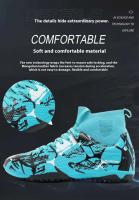 Nuevos zapatos de hombre de alta calidad con cordones de fútbol transpirables, suelas de clavos y diseño de equipos deportivos cruzados para jóvenes. - details 7