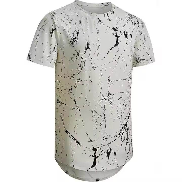Tendencia versátil casual holgada estilo impresión 3D digital verano casual hombres camiseta - 1