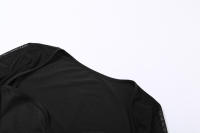 BUNO-Camisetas de encaje transparente para mujer, Camiseta lisa de manga larga para mujer, ropa de calle informal de estética Y2K - details 9