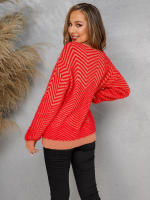 Suéter informal de manga larga para mujer, Jersey de punto de cuello redondo liso, Tops sueltos, moda de otoño - details 9