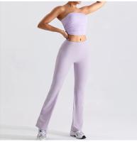 Pantalones de Yoga con Campana de Bollo Set Cintura Elástica Deportes Ajustados Pantalones de Gimnasio de Cintura Alta Estilo Slim Material de Nailon Temporada de Otoño/Invierno - details 19